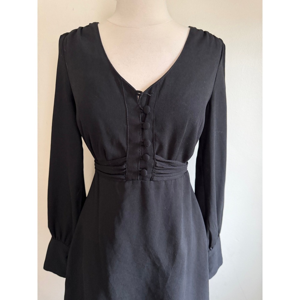 Alice‎ Temperley for target Black Long Sleeve V-Neck Mini Dress Y2K Goth